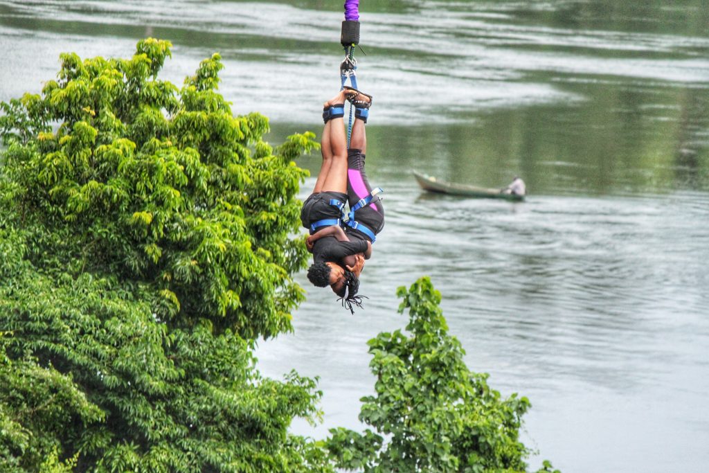 Bungee jumping in Jinja